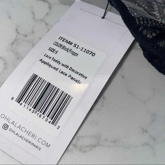 oh la la cheri lace teddy with decorative appliques - Picture 2 of 8